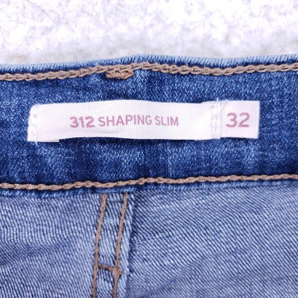 Levis 312 Jeans Denim Cotton Womens SZ 32 Blue Straight Stretch VTG Mid Rise 90s - Picture 10 of 11